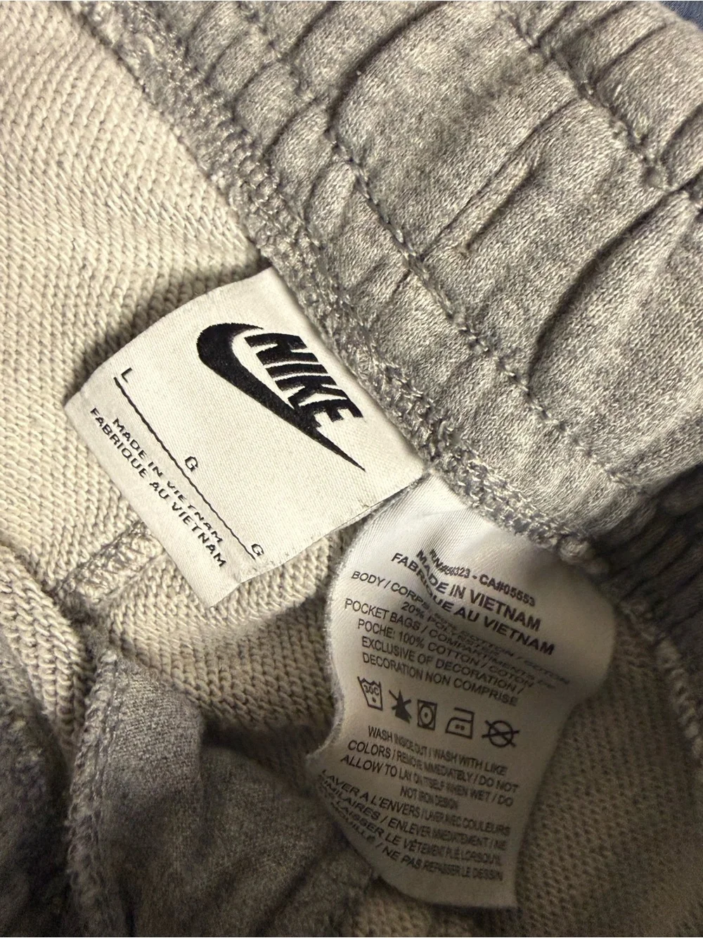Nike Gray Athletic Logo Shorts with White Swoosh